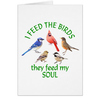 FÅGELFÖRLAGEMATARE HÄLSNINGSKORT