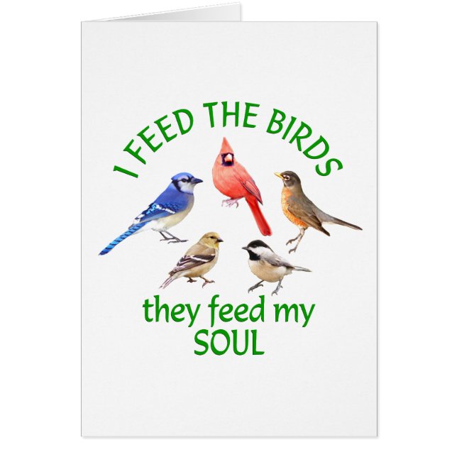 FÅGELFÖRLAGEMATARE HÄLSNINGSKORT (Framsidan)