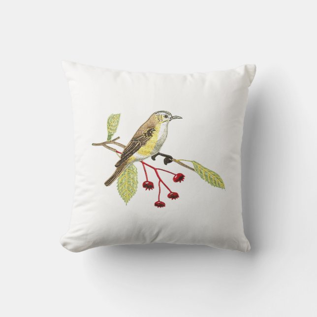 Fågelformade kastkuddar som imiterar broderi kudde (Framsida)