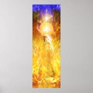 Fågelförmedling med Phoenix-brand Poster