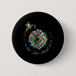 Fågelfotnoten Pupzzle Live Kärlek accepterar autis Knapp