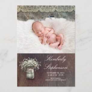 Fågelfoto för Rustic Baby's BandeMason Burk Baby Meddelande