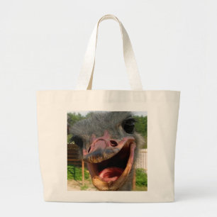 Fågelfoto från Funny Ansikte Ostrich Jumbo Tygkasse