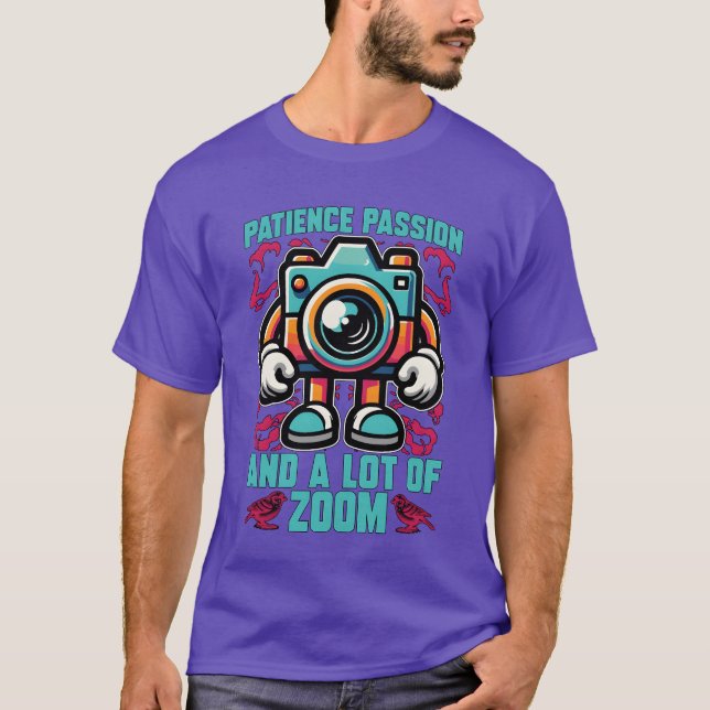 Fågelfotografering Patientpassion och Fågelskådnin T Shirt (Framsida)