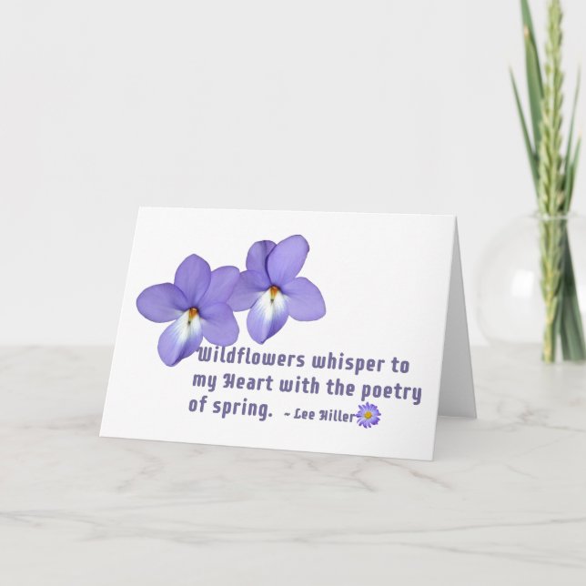 Fågelfotsviol Vilda Blommor Citat Tack Kort (Framsida)