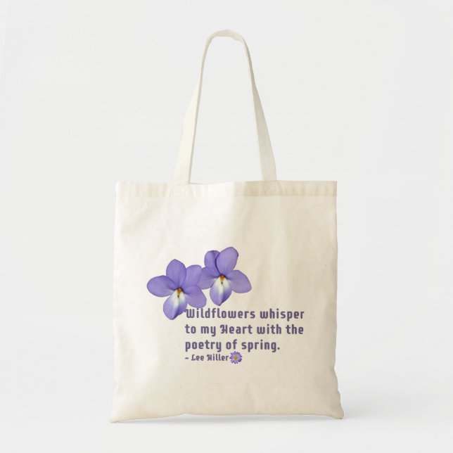 Fågelfotsviol Vilda Blommor Citat Tygkasse (Framsidan)