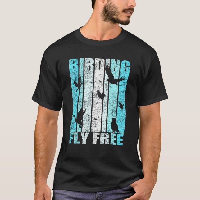 Fågelfritt Artwork Bird Watching T Shirt (Framsida)