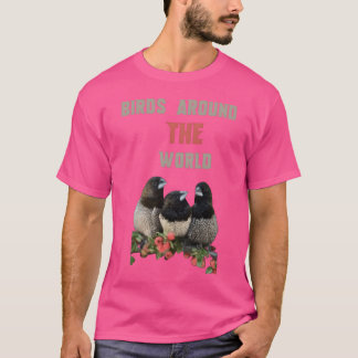 Fågelgåva av värld runt t shirt
