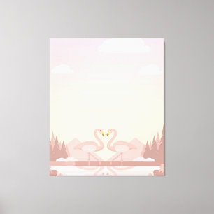 Fågelgåvor från Cute par Flamingo Älskare Canvastryck