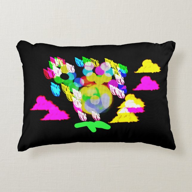 Fågelglöd i mörken prydnadskudde (Framsidan)