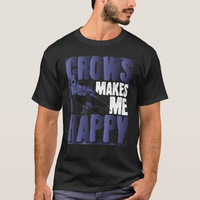 Fågelgotiska svarta djur Kråka 1 T Shirt (Framsida)