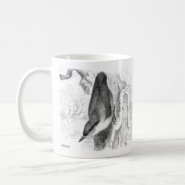 Fågelgravar - en Nuthatch & Treecreeper Kaffemugg (Vänster)