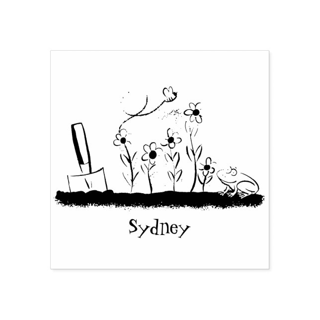 Fågelgroda och bin i trädgårdsodling, illustration stämpel (Tryck)