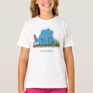 Fågelgroda och bin i trädgårdsodling, illustration t shirt