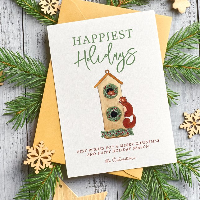 Fågelholks Ekorrar Foto Collage Julkort (Skapare uppladdad)