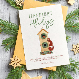 Fågelholks Ekorrar Foto Collage Semesterkort Julkort