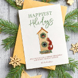 Fågelholksorrar Foto Collage Semesterkort Julkort<br><div class="desc">Den här bedårande semester-ekorrar fotokollage julkort är det perfekta sättet att dela årets höjdpunkter och sprida glädje under julen. Kortet har en rörande akvarell av två söta ekorrar på en festlig fågelholk som sätter den glada tonen. Den feta "God Jul"-texten lägger till en touch av festlig flärd. Anpassa det ytterligare...</div>