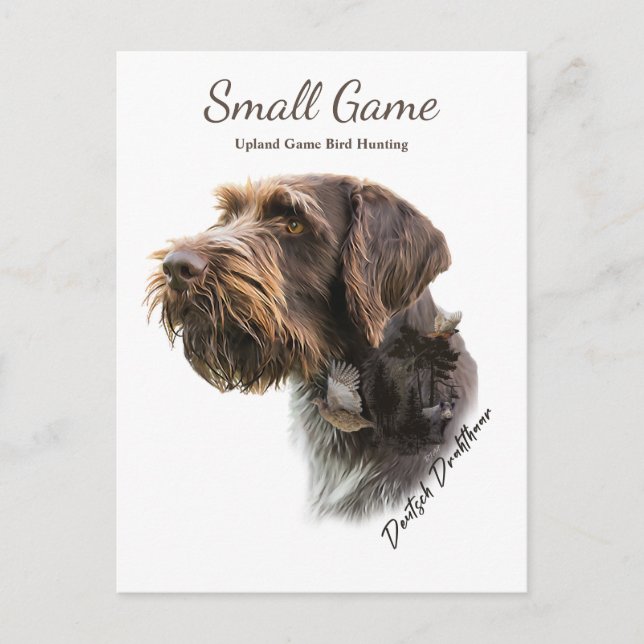 Fågelhund, jakt på högviltfågel vykort (Framsida)