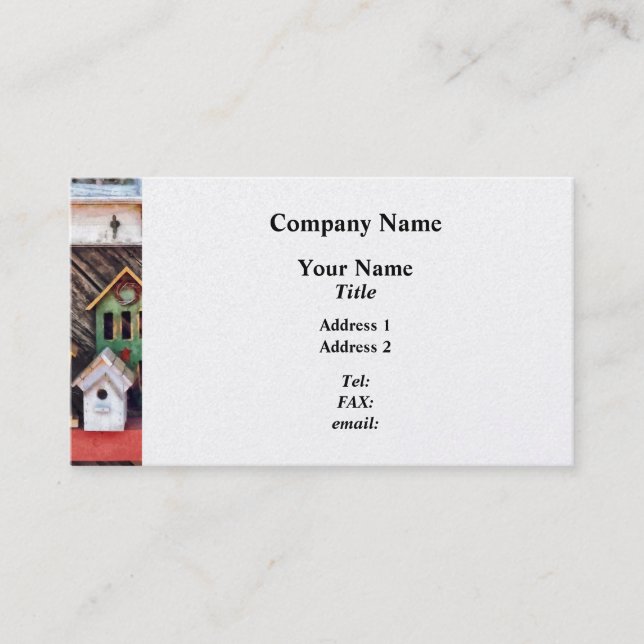 Fågelhus för försäljning visitkort (Framsida)