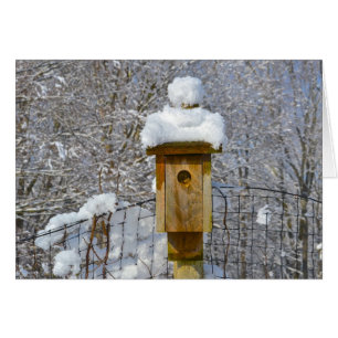 Fågelhus i Winter Hälsningskort