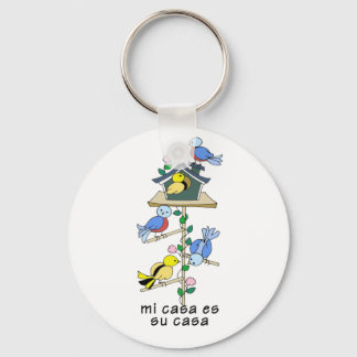 Fågelhus Mitt hus är ert hus - spanska Nyckelring