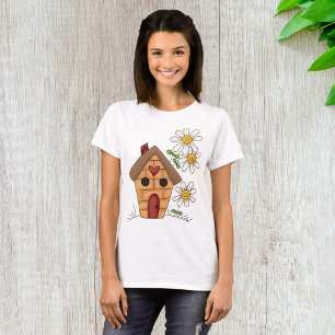 Fågelhus och blommor t shirt