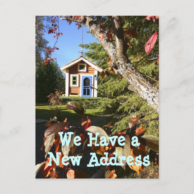 Fågelhus Vi Har Bytt Adressändringskort Meddelande Vykort (Framsida)