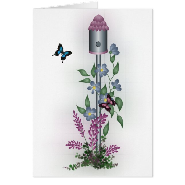 Fågelhuskort Hälsningskort (Framsidan)