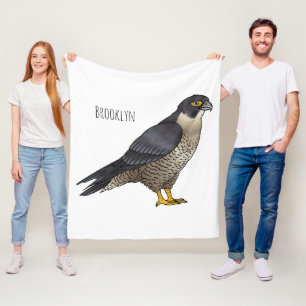 Fågelillustration av tecknad av fruktfalk fleecefilt