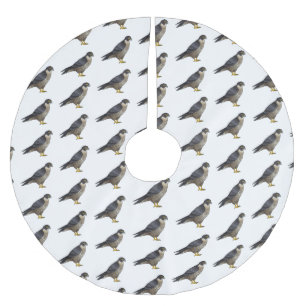 Fågelillustration av tecknad av fruktfalk julgransmatta borstad polyester