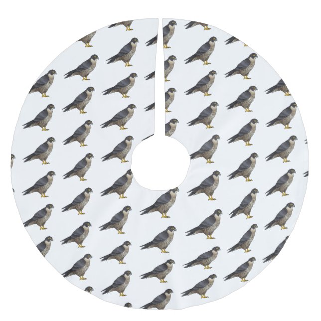 Fågelillustration av tecknad av fruktfalk julgransmatta borstad polyester (Framsidan)