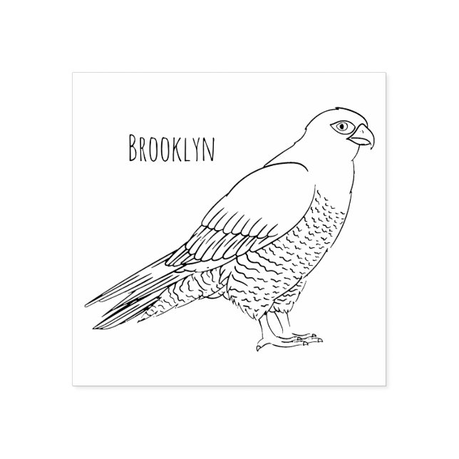 Fågelillustration av tecknad av fruktfalk stämpel (Tryck)