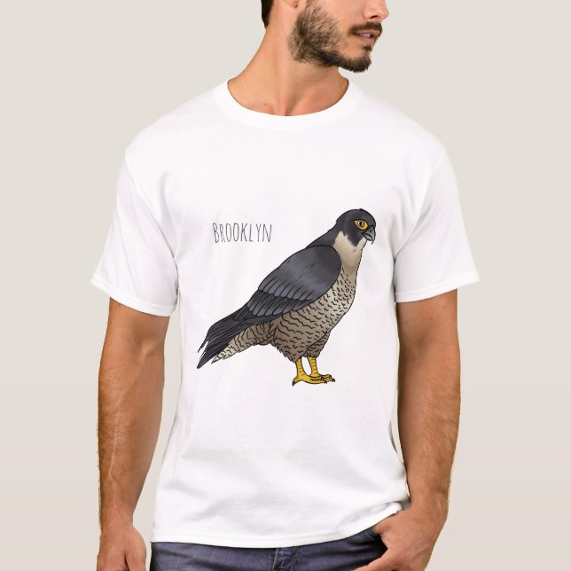 Fågelillustration av tecknad av fruktfalk t shirt (Framsida)