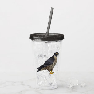Fågelillustration av tecknad av fruktfalk take away mugg
