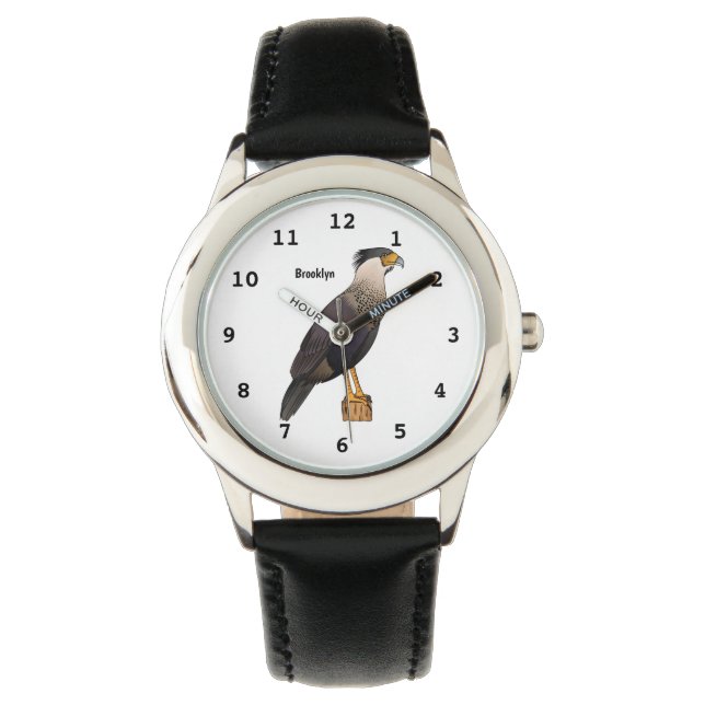 Fågelillustration för tecknad av bestnad karacara armbandsur (Framsida)