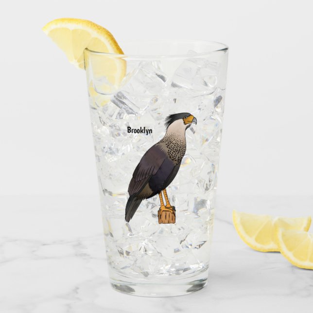 Fågelillustration för tecknad av bestnad karacara glaskopp (Framsida Ice)