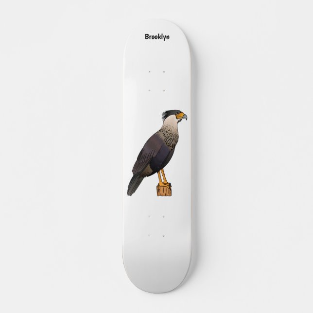 Fågelillustration för tecknad av bestnad karacara mini skateboard bräda 18,5 cm (Framsida)