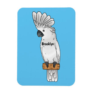 Fågelillustration för tecknad av paraplycockatoo magnet