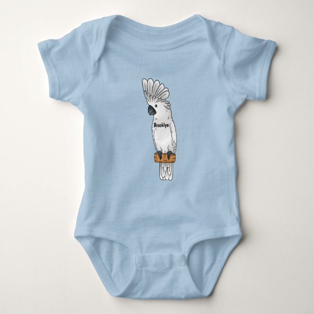 Fågelillustration för tecknad av paraplycockatoo t shirt (Framsida)