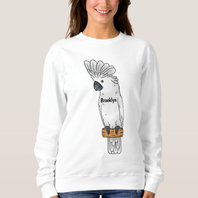 Fågelillustration för tecknad av paraplycockatoo t shirt (Framsida)