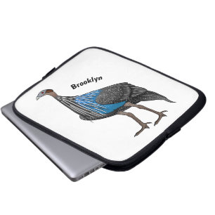 Fågelillustration för tecknad av vulturinguineafow laptop fodral