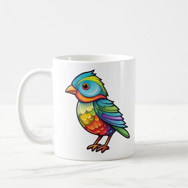 Fågelillustration för tecknad kaffemugg (Vänster)