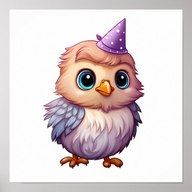 Fågelillustration för tecknad poster (Framsidan)