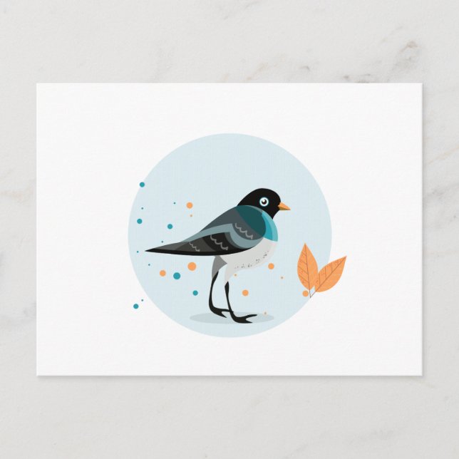 Fågelillustration - Hösten färg Vykort (Framsida)