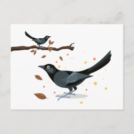Fågelillustration - Hösten färg Vykort
