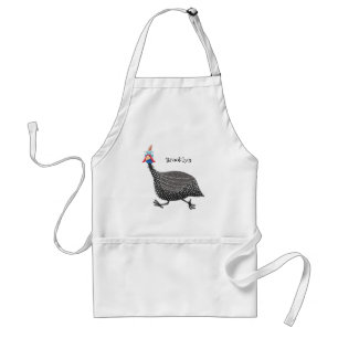 Fågelillustration med tecknaden Guineafowl Förkläde