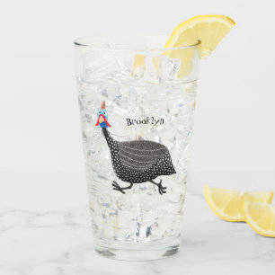 Fågelillustration med tecknaden Guineafowl Glaskopp