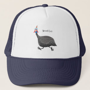 Fågelillustration med tecknaden Guineafowl Keps