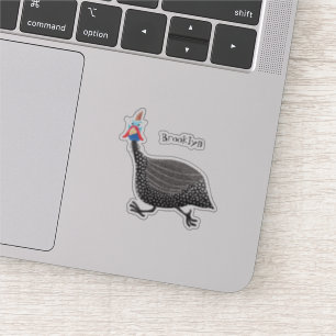 Fågelillustration med tecknaden Guineafowl Klistermärken