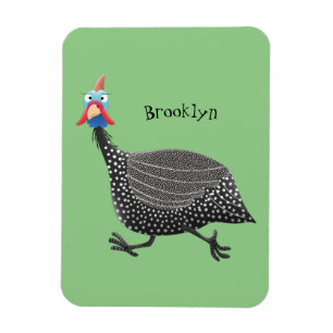 Fågelillustration med tecknaden Guineafowl Magnet